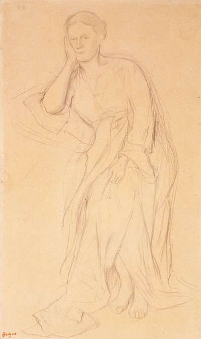 Eugenie Fiocre，为芭蕾舞团的Mlle Fiocre研究The Source，约1867年 作者 埃德加·德加
