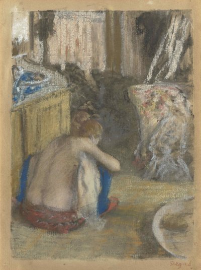 Femme nue, accroupie, vue de dos Nude Woman Squatting, from behind, c. 1876. 作者 埃德加·德加
