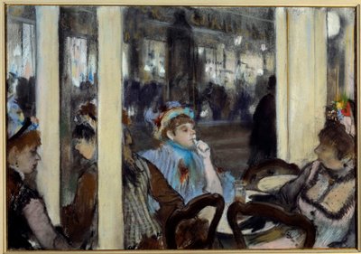 咖啡馆露台上的妇女 埃德加·德加（Edgar Degas，1834-1917 年）1877 年的蜡笔画。 0,54x0,71 m 巴黎，奥赛博物馆 - 咖啡馆露台上的女性。 Edgar Degas (1834-1917) 1877 年的粉彩画。0.54 x 0.71 m。 巴黎奥赛博物馆 作者 埃德加·德加