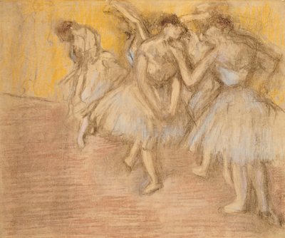 1906-08年，舞台上的五个舞者 作者 Edgar Degas