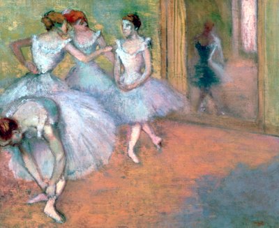 19世纪末20世纪初，门厅中的四个舞者 作者 Edgar Degas