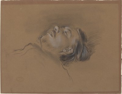 堕落的骑师头像，研究《障碍赛场景》：堕落的骑师，约1866年。 作者 埃德加·德加