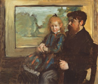 Henri Rouart和他的女儿Helene，1871-72 作者 埃德加·德加