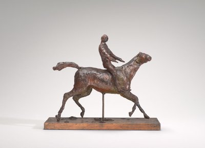 马在奔跑，将头转向右边，脚不沾地，19世纪70年代中期。 作者 埃德加·德加