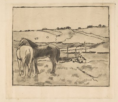 草地上的马匹，1891-92年。 作者 埃德加·德加