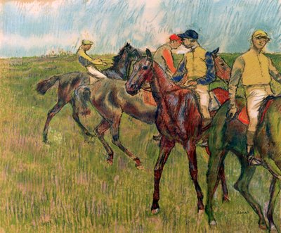 马与骑师，1910年 作者 埃德加·德加