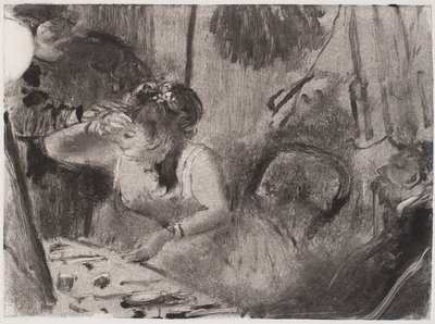 亲密关系c。 1877-80（黑色单色） 作者 埃德加·德加