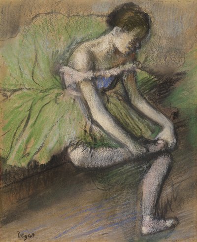 绿色裙子》，约 1896 年（纸上粉彩画） 作者 埃德加·德加