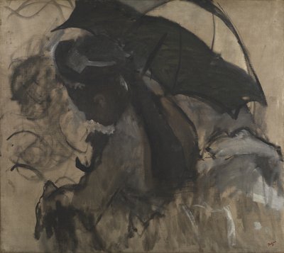 1870年至1872年，一位遮阳伞女士 作者 埃德加·德加