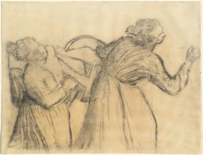 搬运亚麻布的女工，约1885-95。 作者 埃德加·德加