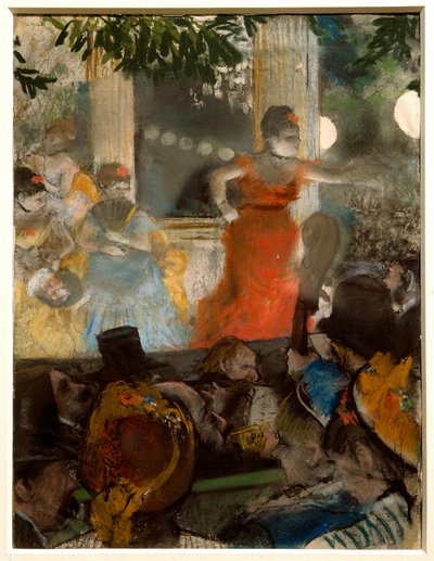 Le cafe 音乐会，大使大使 Edgar Degas (1834-1917) 1876 年的蜡笔画。 0.36 x 0.28 m 里昂。 美术博物馆 作者 埃德加·德加