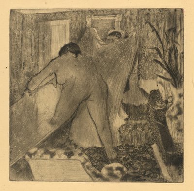 离开浴场，1879年至1880年。 作者 埃德加·德加