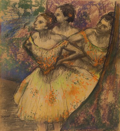 《三个舞者》，c.1896-1905（纸上粉彩） 作者 埃德加·德加
