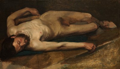 男性裸体，1856年。 作者 Edgar Degas