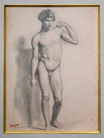 Man standing up. Around 1856-1858. Graphite on paper. 作者 埃德加·德加