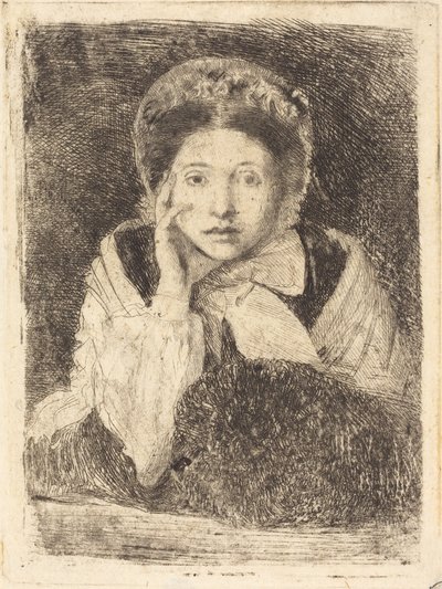Marguerite De Gas，艺术家的妹妹 Marguerite De Gas，艺术家的妹妹，1860-862。 作者 埃德加·德加