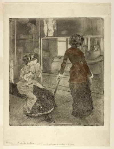 卢浮宫的玛丽·卡萨特（Mary Cassatt）：伊特鲁里亚美术馆，1879-80年 作者 埃德加·德加