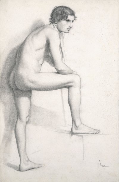 裸体研究，约1858年 作者 Edgar Degas