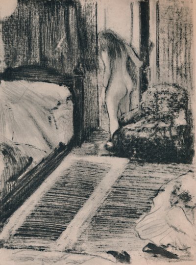 裸体女人在自己房间的门上，约1879年，1946年 作者 埃德加·德加