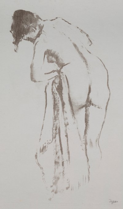 裸女用毛巾，站立，1891-192年。 作者 埃德加·德加