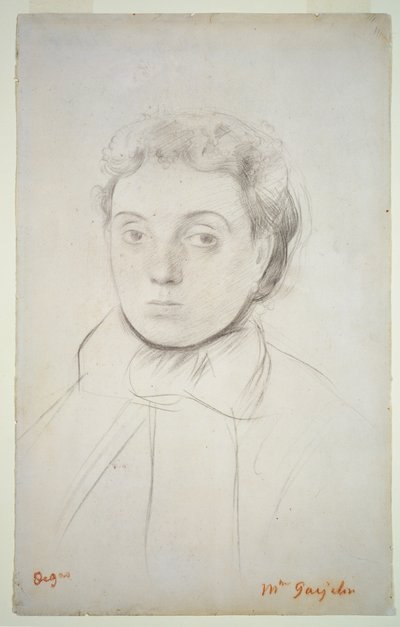 约瑟芬·高耶林 (Joséphine Gaujelin) 肖像，1867 年之前（纸上粉笔） 作者 埃德加·德加
