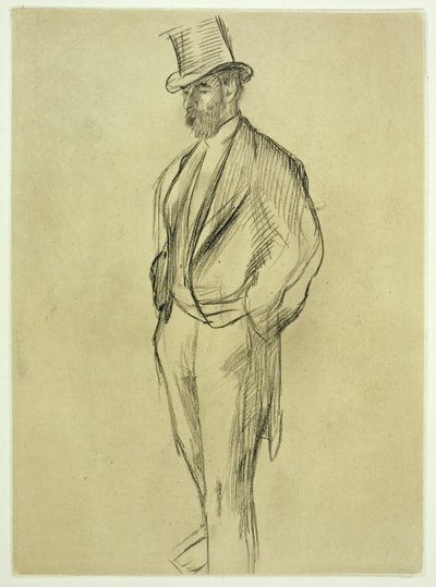 Ludovic Halevy（1834-1908）的肖像，来自Ludovic Halevy的“红衣主教家庭”，1880年代，1938年出版 作者 埃德加·德加