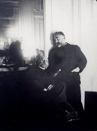 诗人Stephane Mallarme（1842-1898）和画家Auguste Renoir（1841-1919）的肖像。埃德加-德加（1834-1917）的摄影诏书 1895年 巴黎，雅克-杜塞特图书馆 作者 埃德加·德加