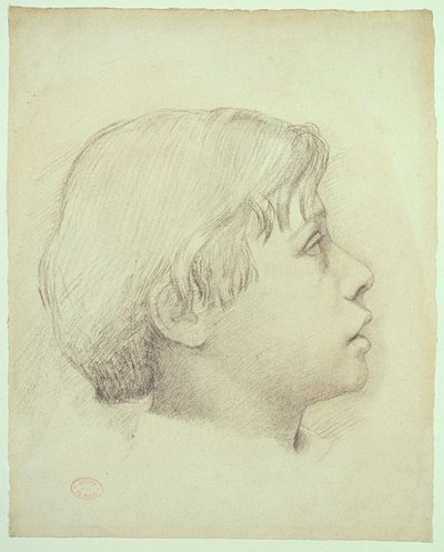 勒内-德-加斯，约 1855 年（象牙纸上的黑色粉笔） 作者 埃德加·德加