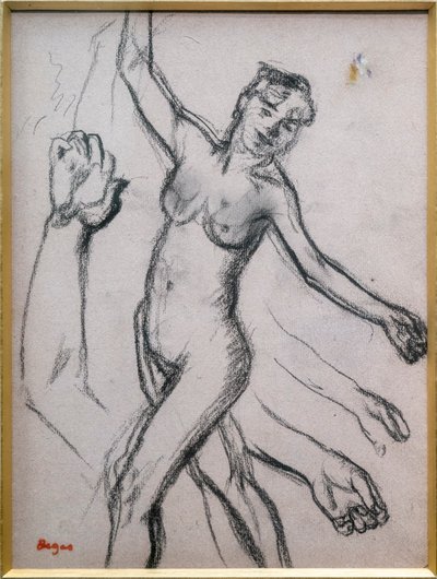 一个女人的研究。1878年，纸上炭笔画。 作者 埃德加·德加