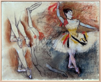 手鼓舞者 Edgar Degas（1834-1917）用柔和的黑色铅笔学习。 1882年太阳。 0,58x0,46 m 巴黎，奥赛博物馆 作者 埃德加·德加