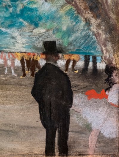 窗帘（细节）。 大约 1881 年。木炭和单色粉彩，安装在纸板上。 作者 埃德加·德加