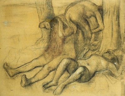 一棵树下的三个沐浴者；一棵树下的三个沐浴者，约1894年 作者 埃德加·德加