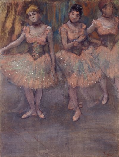 练习前的三个舞者，约1880年 作者 Edgar Degas