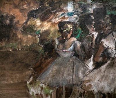 Three dancers behind the scenes. 1880-1885. Oil on canvas. 作者 埃德加·德加