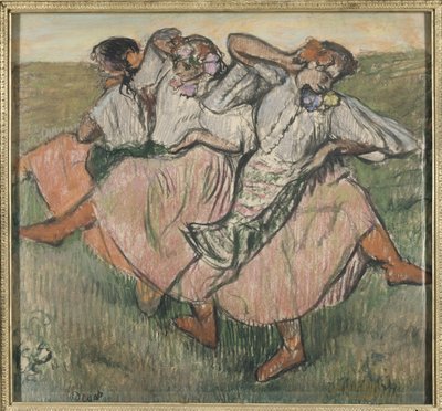 Trois danseuses russes - 三名俄罗斯舞者，由德加，埃德加（1834-1917 年）。 纸上粉彩，1890 年代末。 尺寸：62x67 厘米。 斯德哥尔摩国家博物馆 作者 埃德加·德加