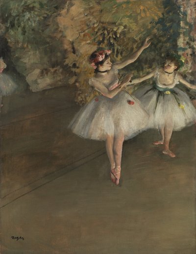 舞台上的两个舞者，c.1874 作者 Edgar Degas