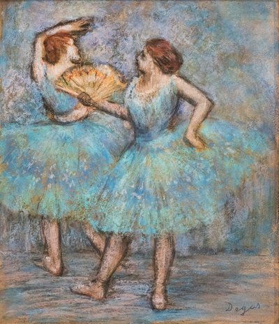 两个舞者。1905年左右。纸板上的粉笔画。 作者 埃德加·德加