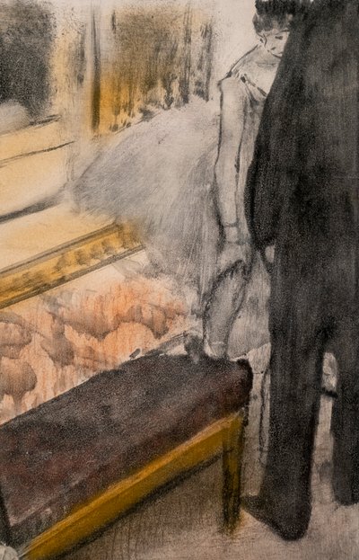 Two men and two dancers (detail). Around 1876-1877. Pastel on monotype. 作者 埃德加·德加