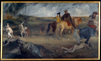 Edgar Degas (1834-1917) 1861 年画的中世纪战争场景。 0,85x1,47 m 巴黎，奥赛博物馆 作者 埃德加·德加