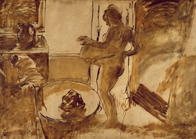 女人为自己哭泣，c.1884-86 作者 埃德加·德加