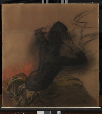 调整头发的女人，约1884年 作者 埃德加·德加