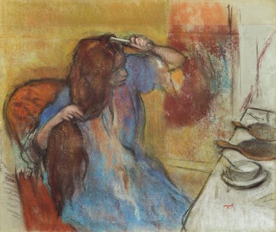 女人在她的厕所；女士淡香水，约1889年 作者 埃德加·德加