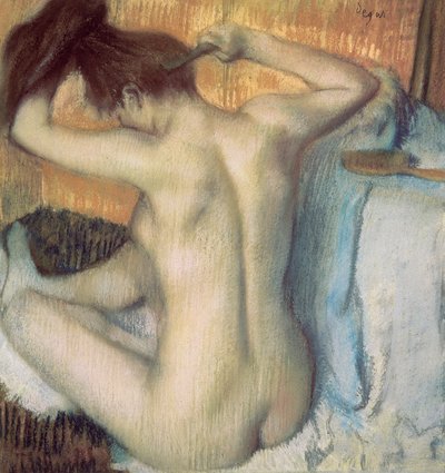 梳理头发的女人，约1885年（粉彩画 作者 埃德加·德加