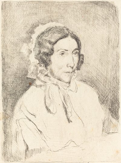 戴荷叶边帽的女人 Dame agée, 18591860. 作者 埃德加·德加