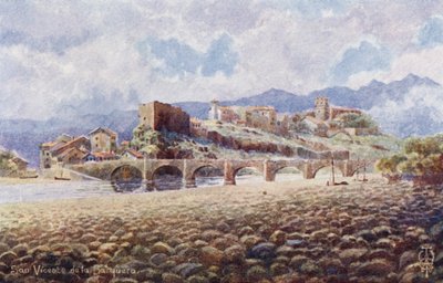 西班牙北部：San Vicente de la Barquera（平版彩色） 作者 埃德加 TA 威格拉姆