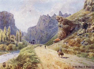 西班牙北部：潘科沃峡谷（彩色石版画） 作者 埃德加 TA 威格拉姆