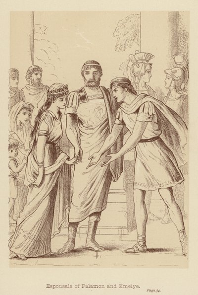 帕拉蒙和埃米利埃的礼服（石版画） 作者 