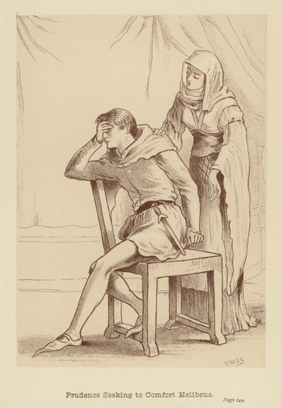 普鲁登斯寻求安慰梅利比乌斯（石版画） 作者 