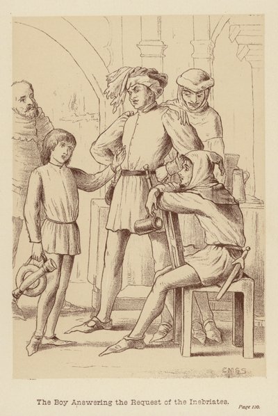 男孩回答醉酒者的请求（平版） 作者 