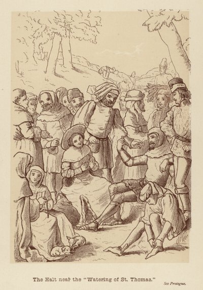 圣托马斯浇水 "附近的停顿处（石版画） 作者 